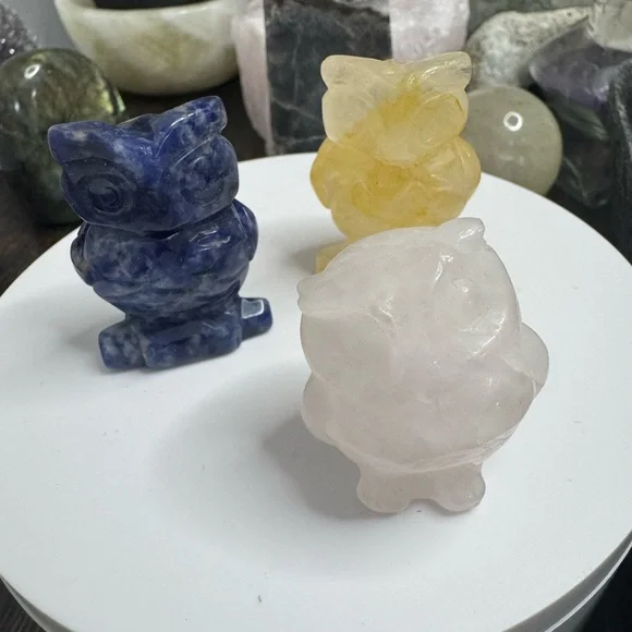 Crystal Owl Carving (listing Is For One) - Picture 1 of 5